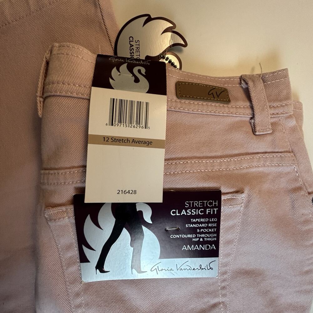 Gloria Vanderbilt Women’s 12 Amanda Soft Touch Slimming Jeans NWT Pink High Rise - Picture 4 of 8